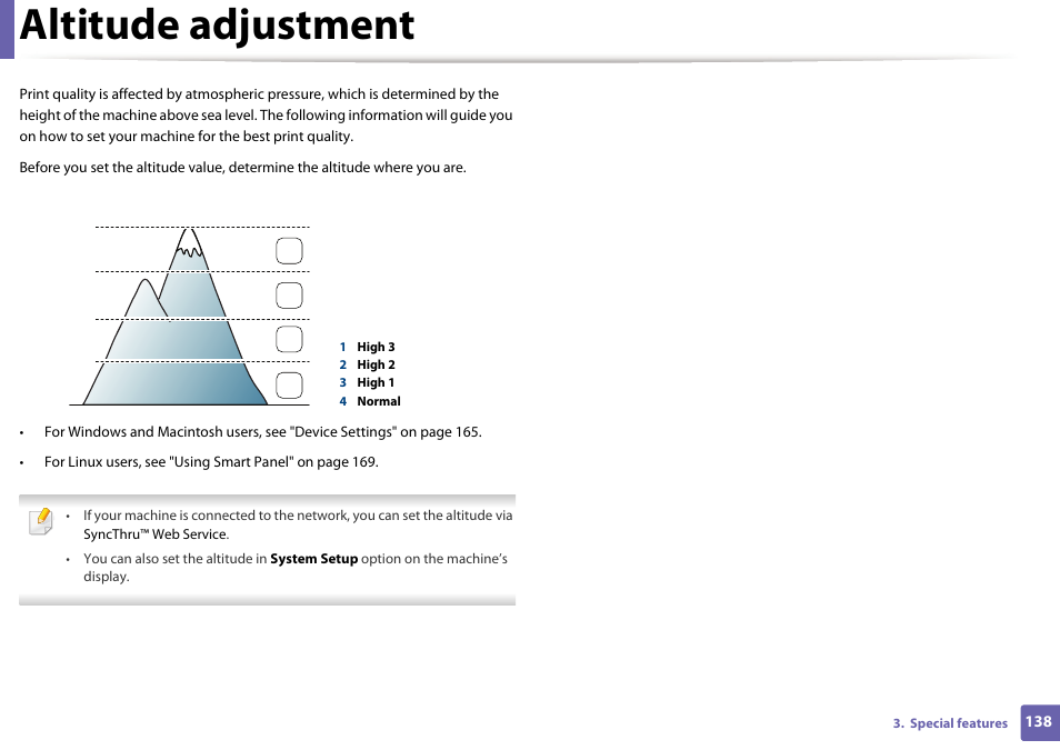 Altitude adjustment | Samsung ML-2165W-XAC User Manual | Page 138 / 211
