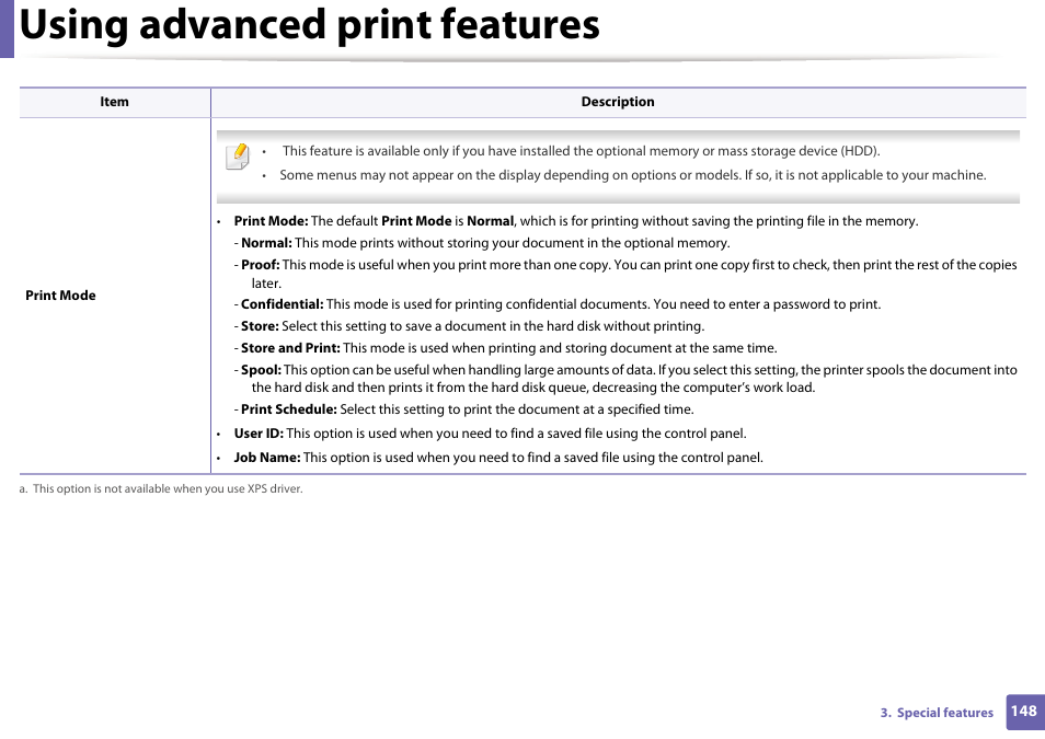 Using advanced print features | Samsung ML-2165W-XAC User Manual | Page 148 / 211