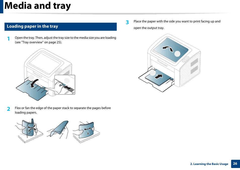 Media and tray | Samsung ML-2165W-XAC User Manual | Page 26 / 211