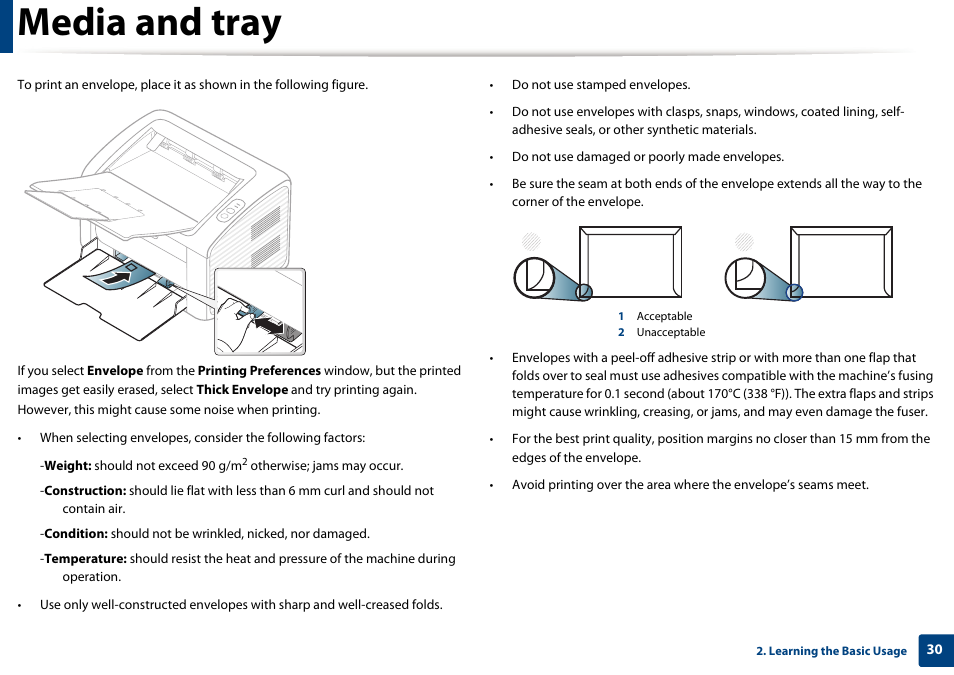 Media and tray | Samsung ML-2165W-XAC User Manual | Page 30 / 211