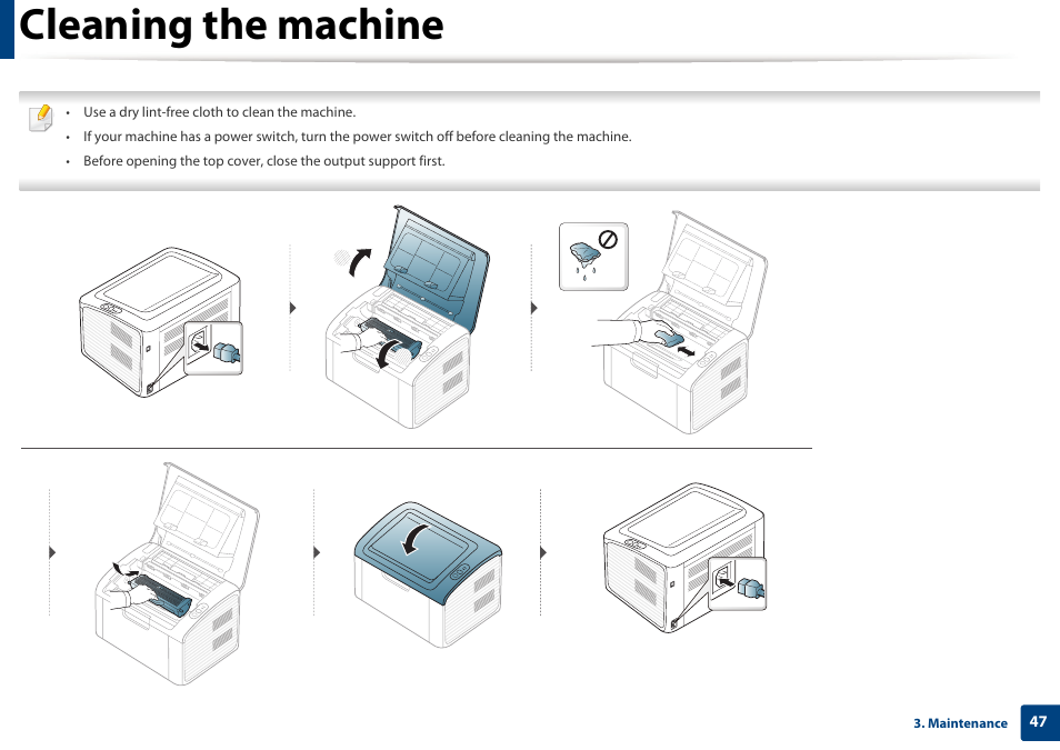 Cleaning the machine | Samsung ML-2165W-XAC User Manual | Page 47 / 211
