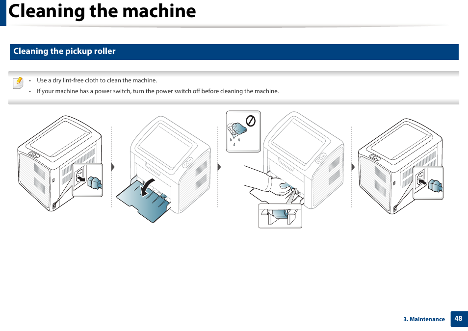Cleaning the machine, Cleaning the pickup roller | Samsung ML-2165W-XAC User Manual | Page 48 / 211
