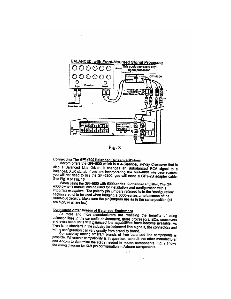 Oooooo, Fig. 8 | Adcom 2-CHANNEL GFA-5275 User Manual | Page 10 / 16