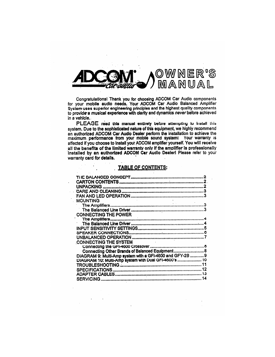 Alniyal | Adcom 2-CHANNEL GFA-5275 User Manual | Page 3 / 16