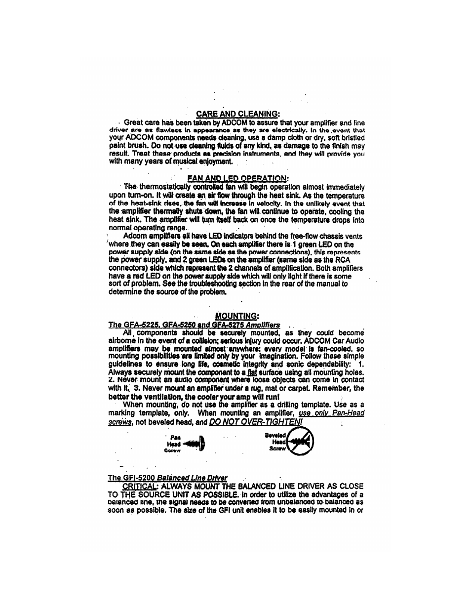 Adcom 2-CHANNEL GFA-5275 User Manual | Page 5 / 16