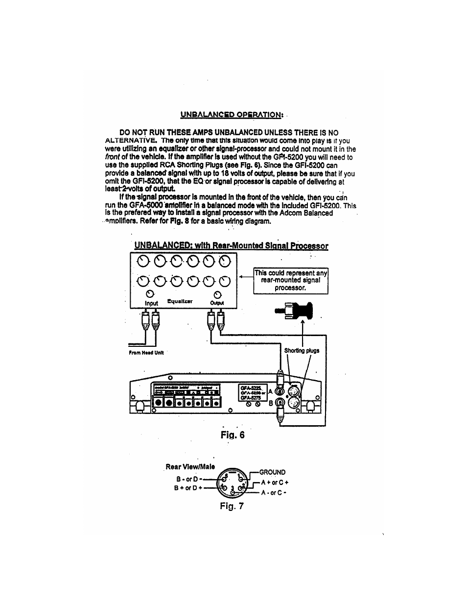 Of output, Fig. 6 | Adcom 2-CHANNEL GFA-5275 User Manual | Page 9 / 16