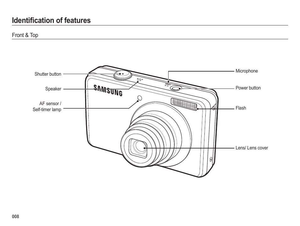 Identification of features | Samsung EC-SL420SBP-US User Manual | Page 9 / 103