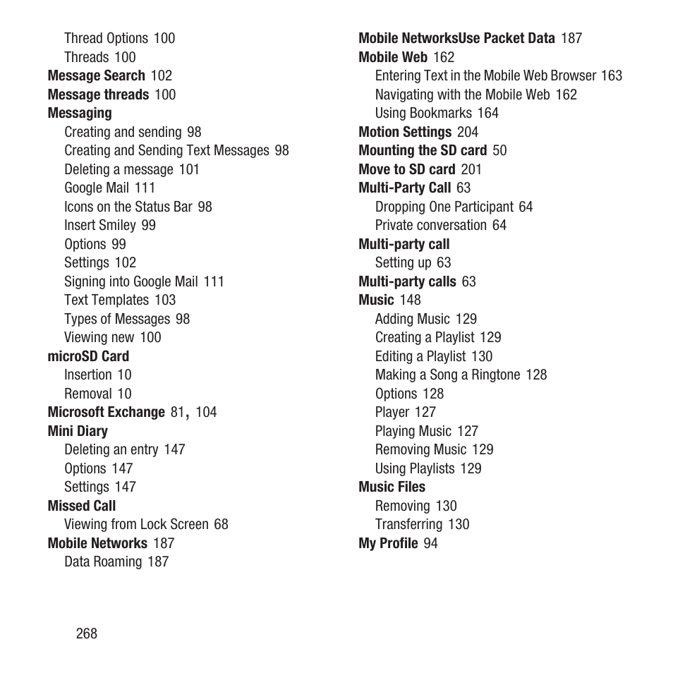 Samsung SGH-T679DBWTMB User Manual | Page 272 / 278