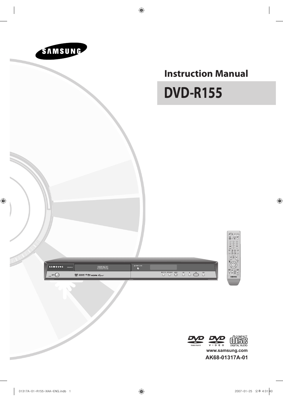 Samsung DVD-R155-XAA User Manual | 75 pages