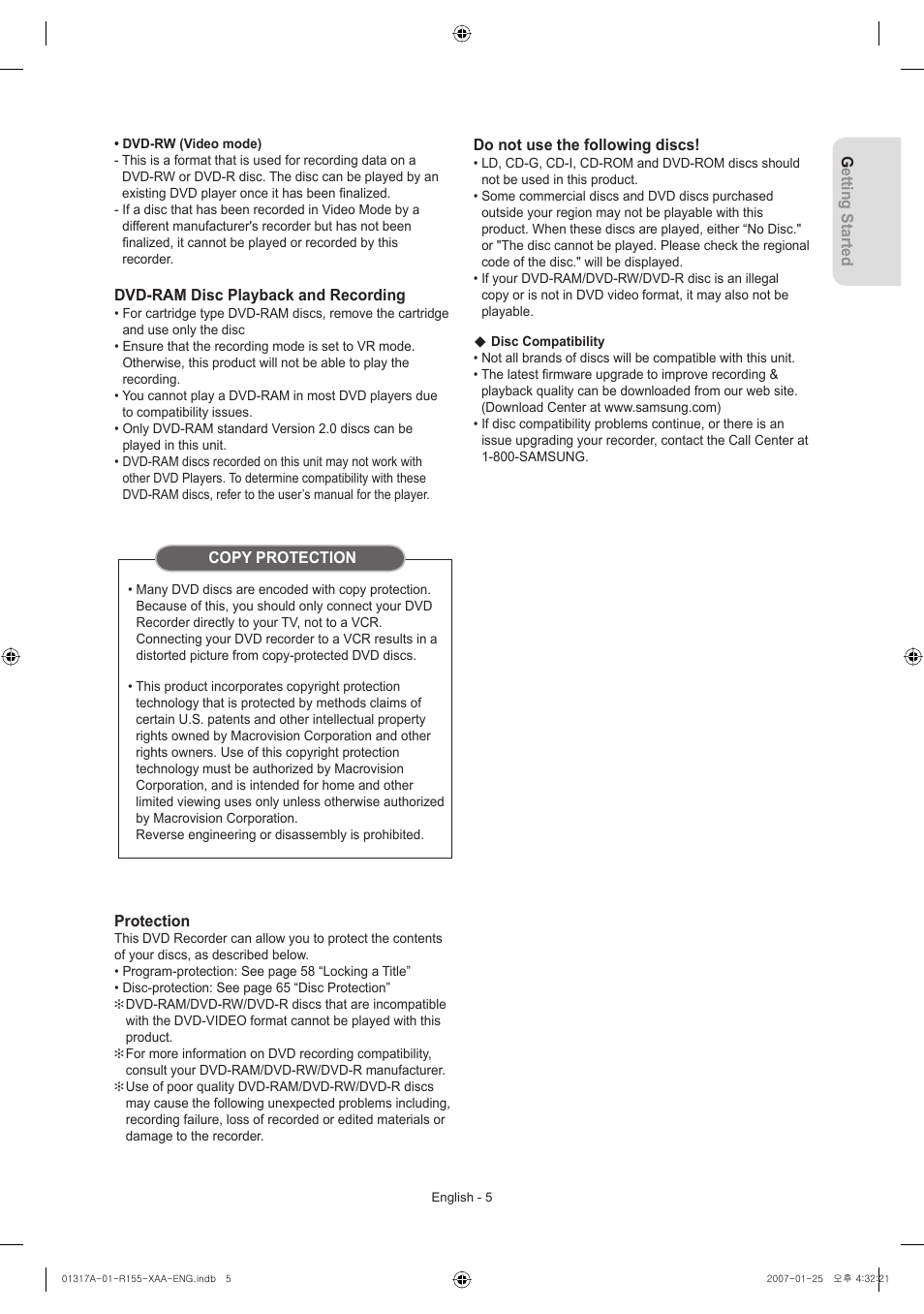 Samsung DVD-R155-XAA User Manual | Page 5 / 75