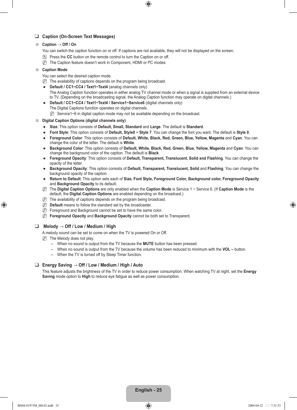 Samsung LN22B350F2DXZA User Manual | Page 27 / 69