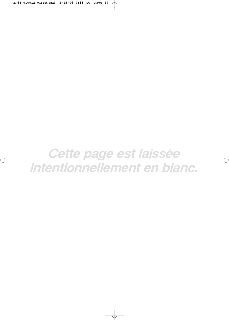 Cette page est laissée intentionnellement en blanc | Samsung LNS4041DX-XAP User Manual | Page 120 / 179