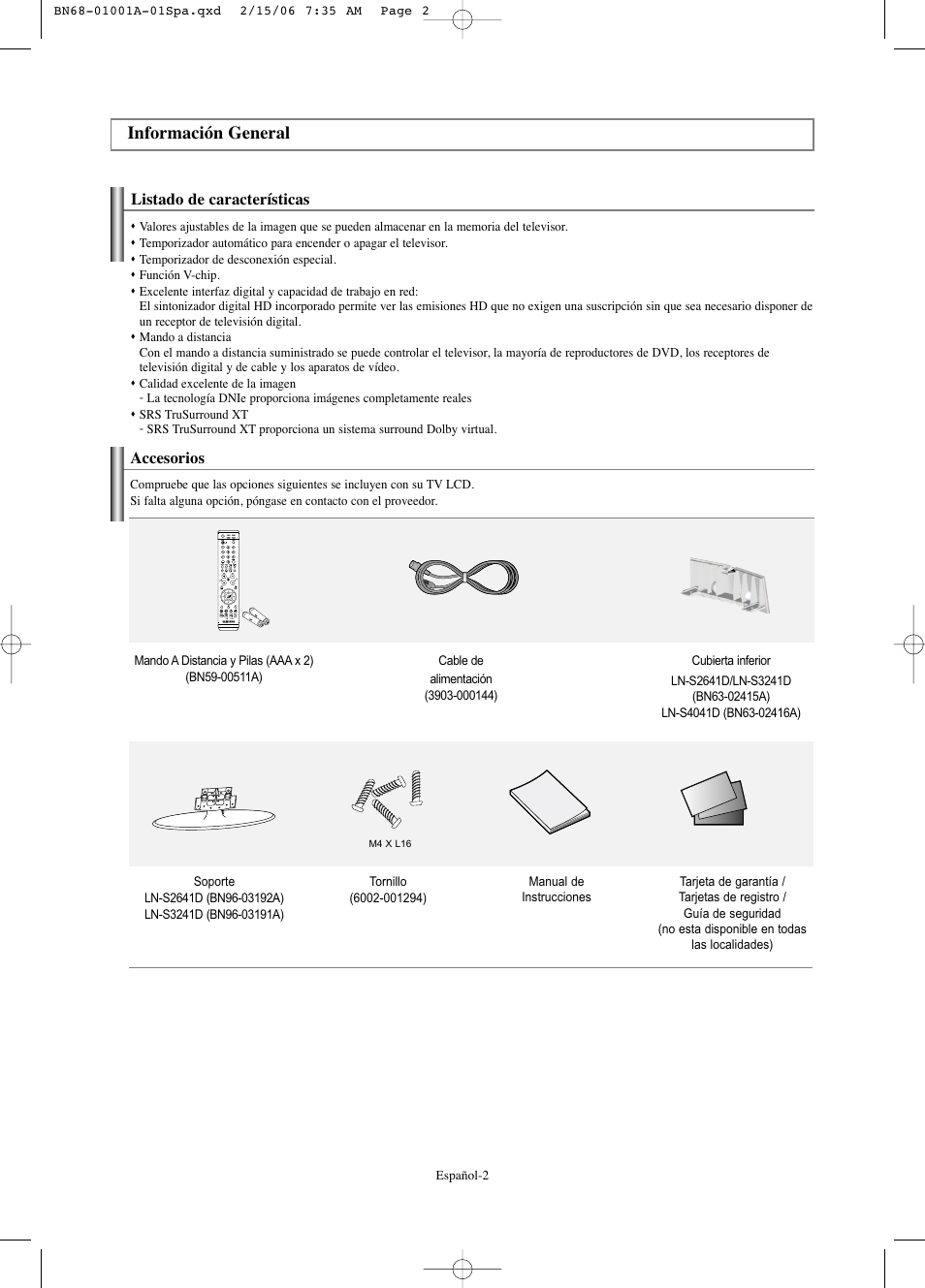 Información general | Samsung LNS4041DX-XAP User Manual | Page 122 / 179