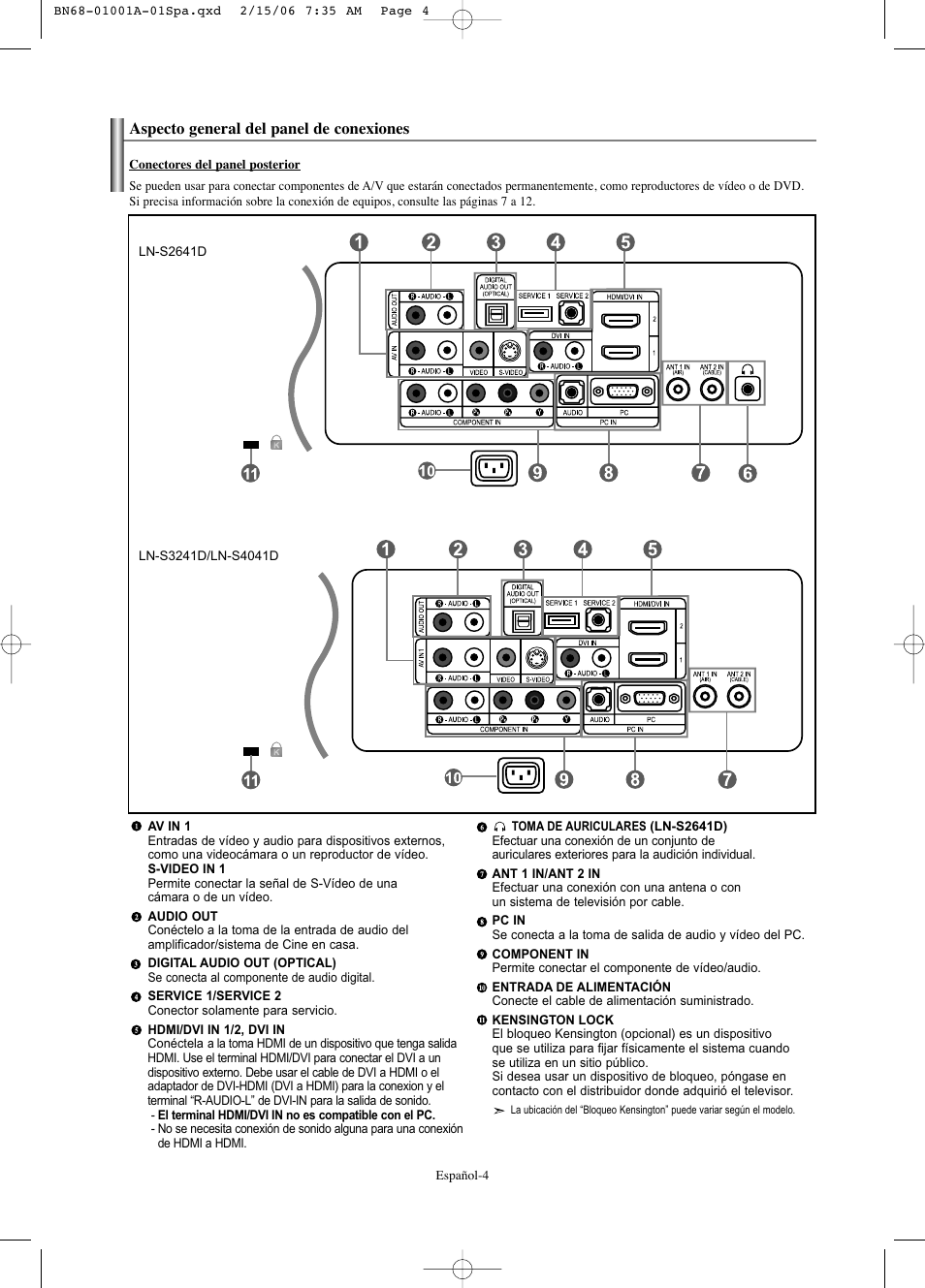 Samsung LNS4041DX-XAP User Manual | Page 124 / 179