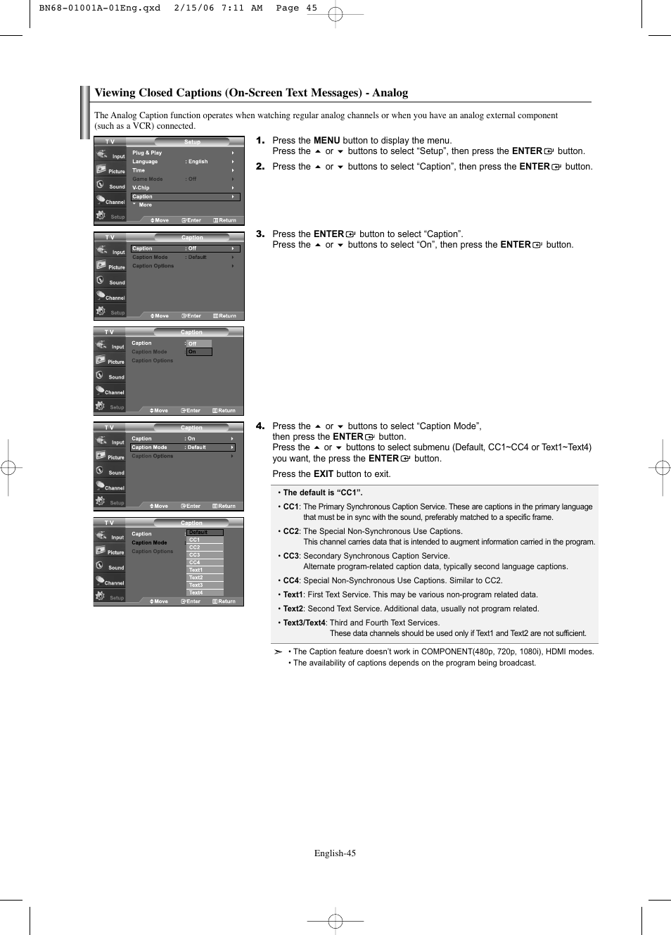 Samsung LNS4041DX-XAP User Manual | Page 47 / 179