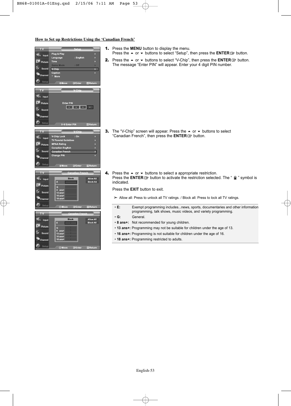 Samsung LNS4041DX-XAP User Manual | Page 55 / 179