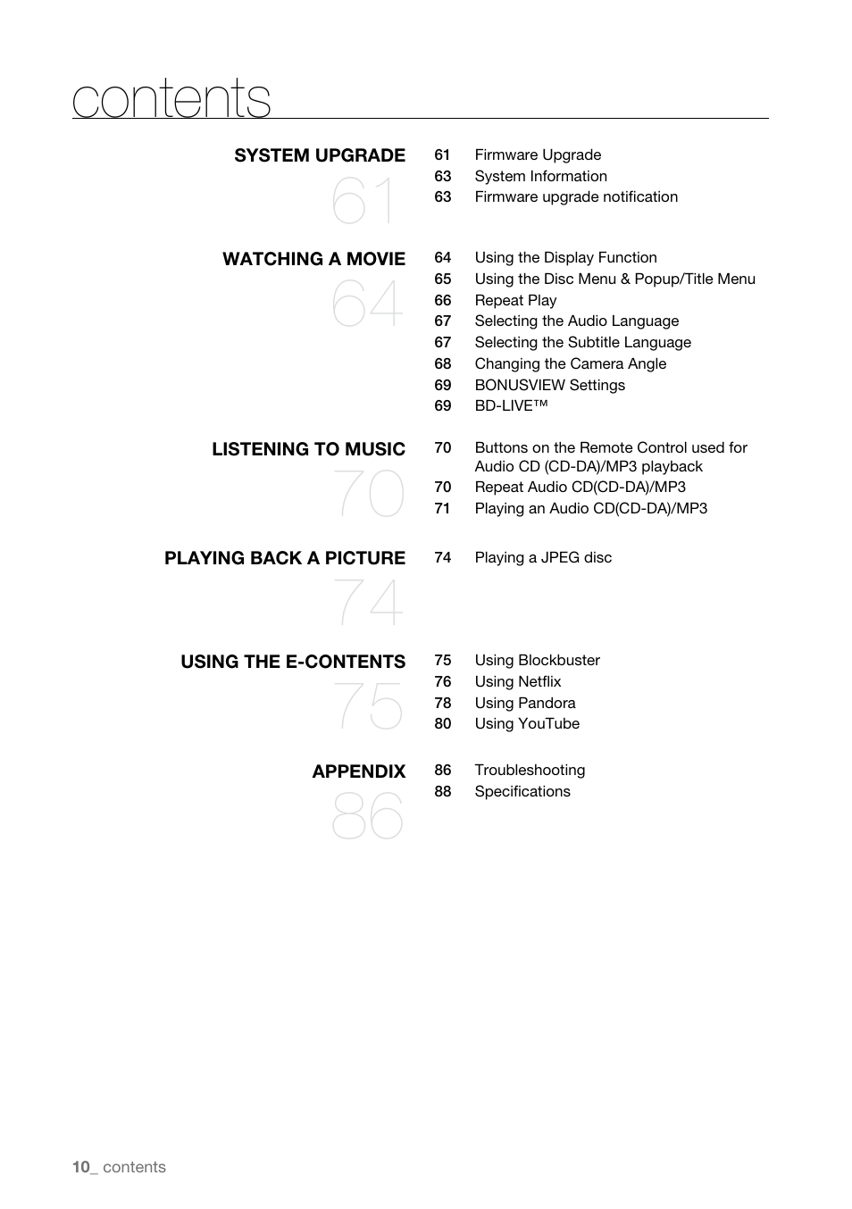 Samsung BD-P4600-XAA User Manual | Page 10 / 103