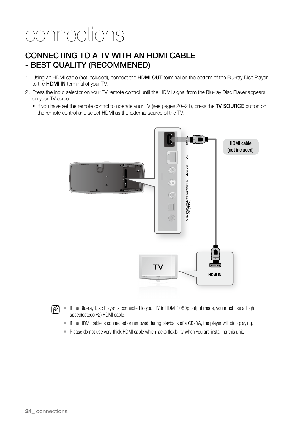 Connections | Samsung BD-P4600-XAA User Manual | Page 24 / 103