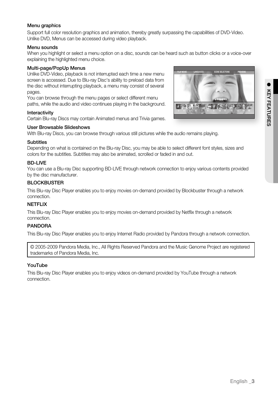 English | Samsung BD-P4600-XAA User Manual | Page 3 / 103