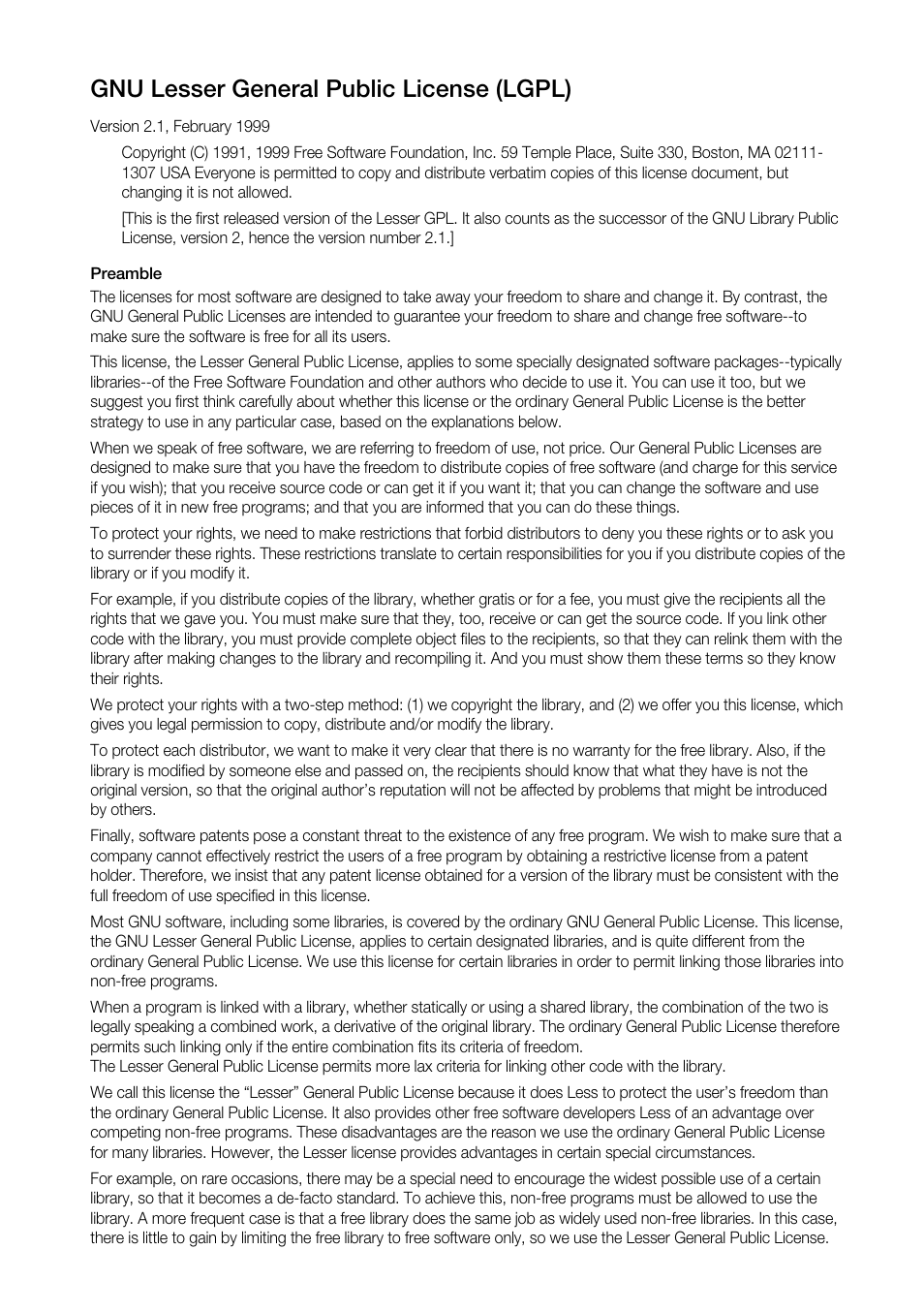 Gnu lesser general public license (lgpl) | Samsung BD-P4600-XAA User Manual | Page 95 / 103