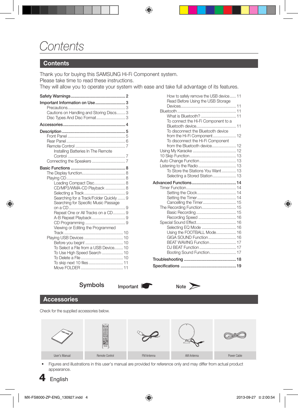 Samsung MX-FS8000-ZA User Manual | Page 4 / 40