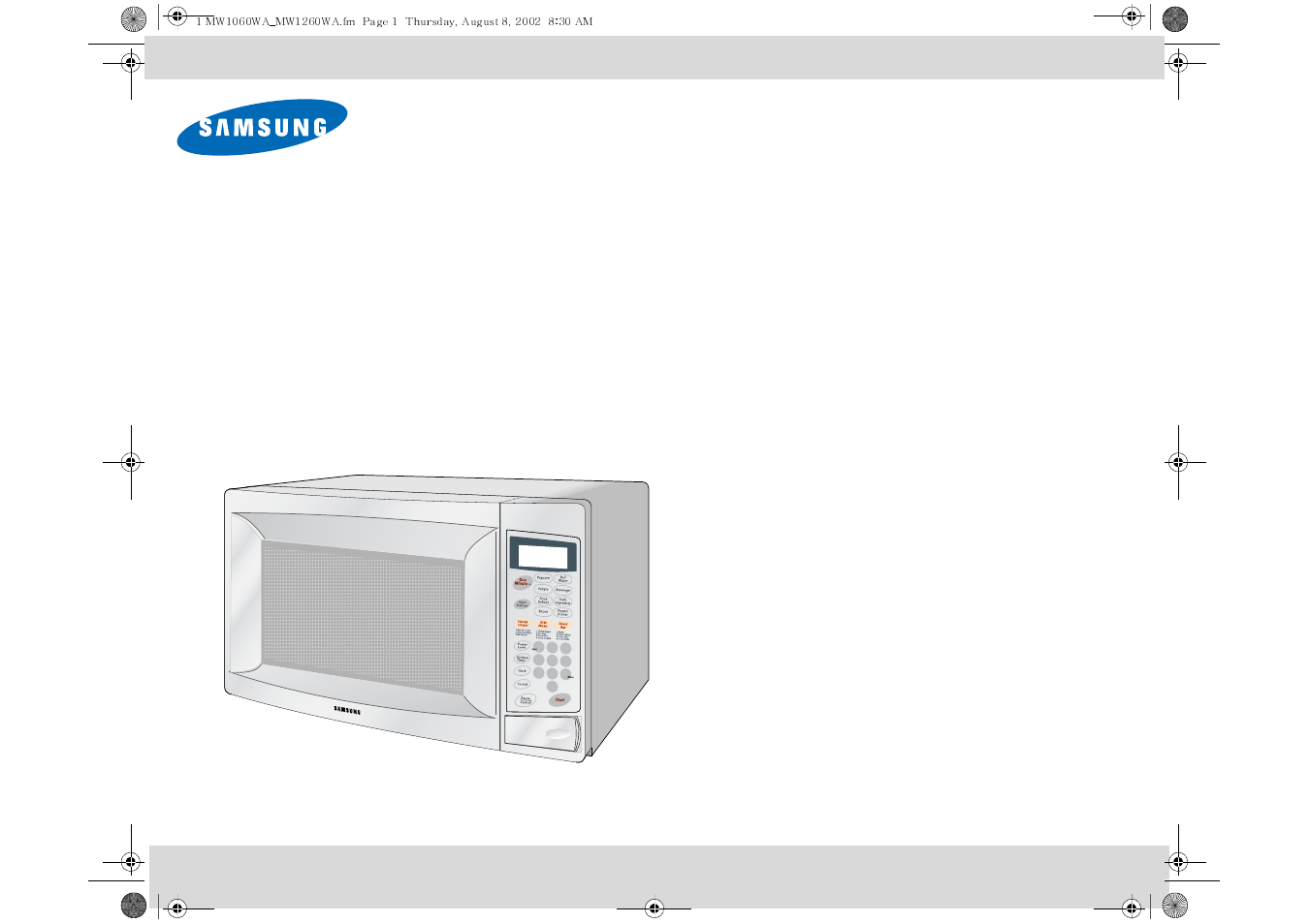 Samsung MW1030WA-XAA User Manual | 36 pages