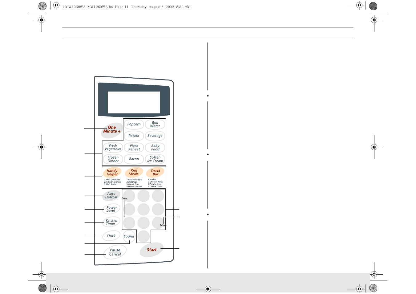 Your new microwave oven | Samsung MW1030WA-XAA User Manual | Page 11 / 36