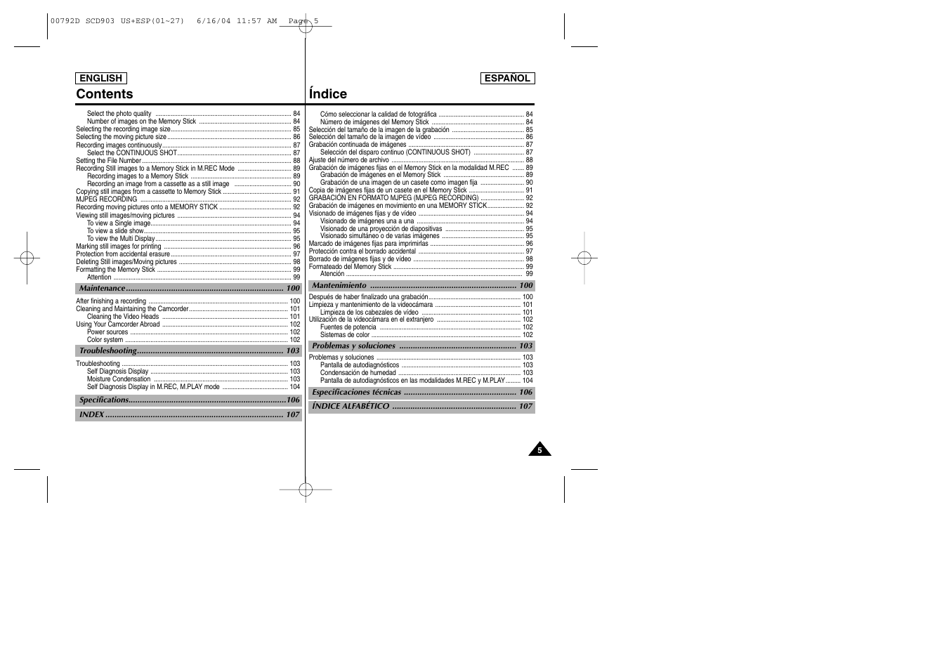 Samsung SC-D903-XAA User Manual | Page 5 / 109