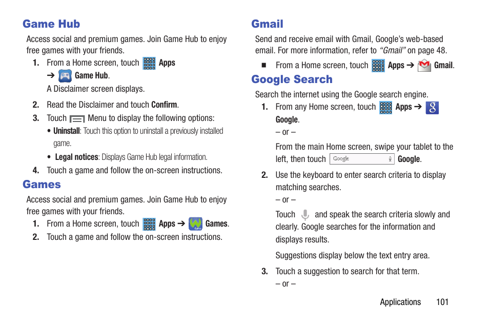 Game hub, Games, Gmail | Google search, Game hub games gmail google search | Samsung SGH-I467ZWAATT User Manual | Page 108 / 201