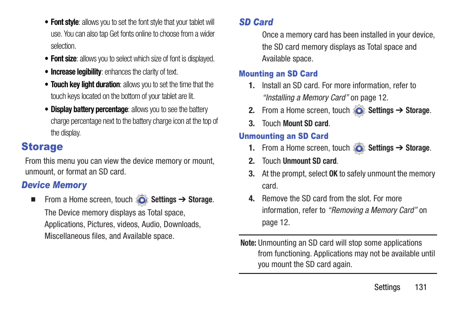 Storage | Samsung SGH-I467ZWAATT User Manual | Page 138 / 201