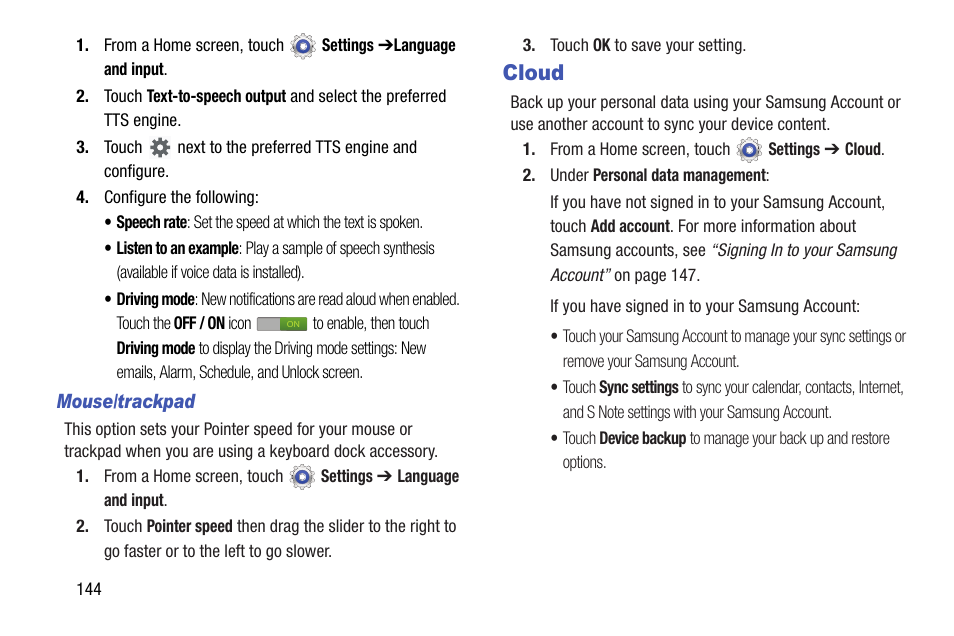 Cloud | Samsung SGH-I467ZWAATT User Manual | Page 151 / 201