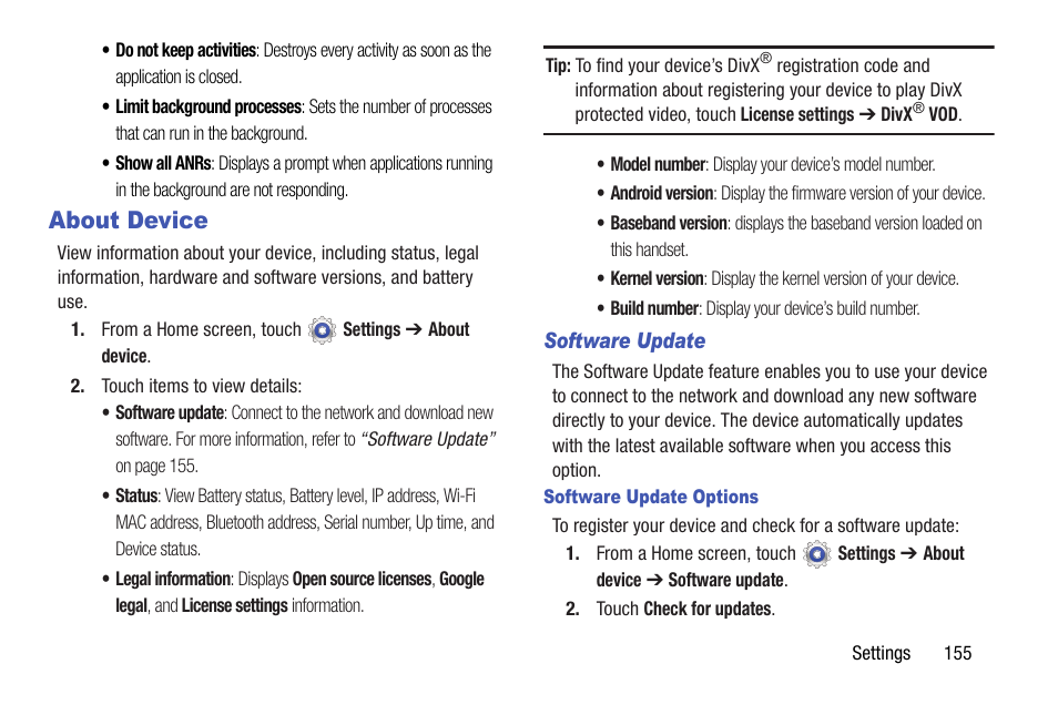 About device | Samsung SGH-I467ZWAATT User Manual | Page 162 / 201