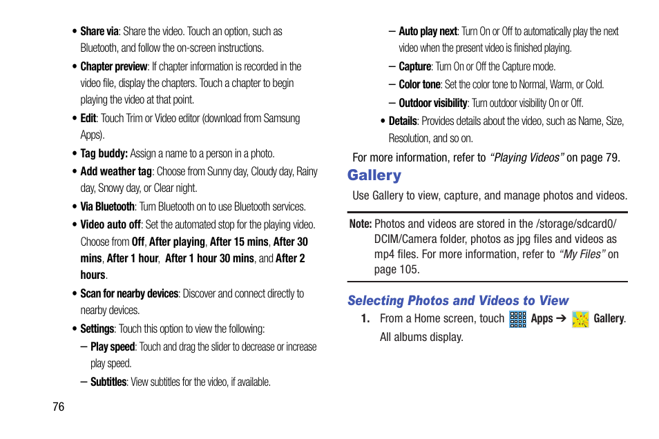 Gallery | Samsung SGH-I467ZWAATT User Manual | Page 83 / 201