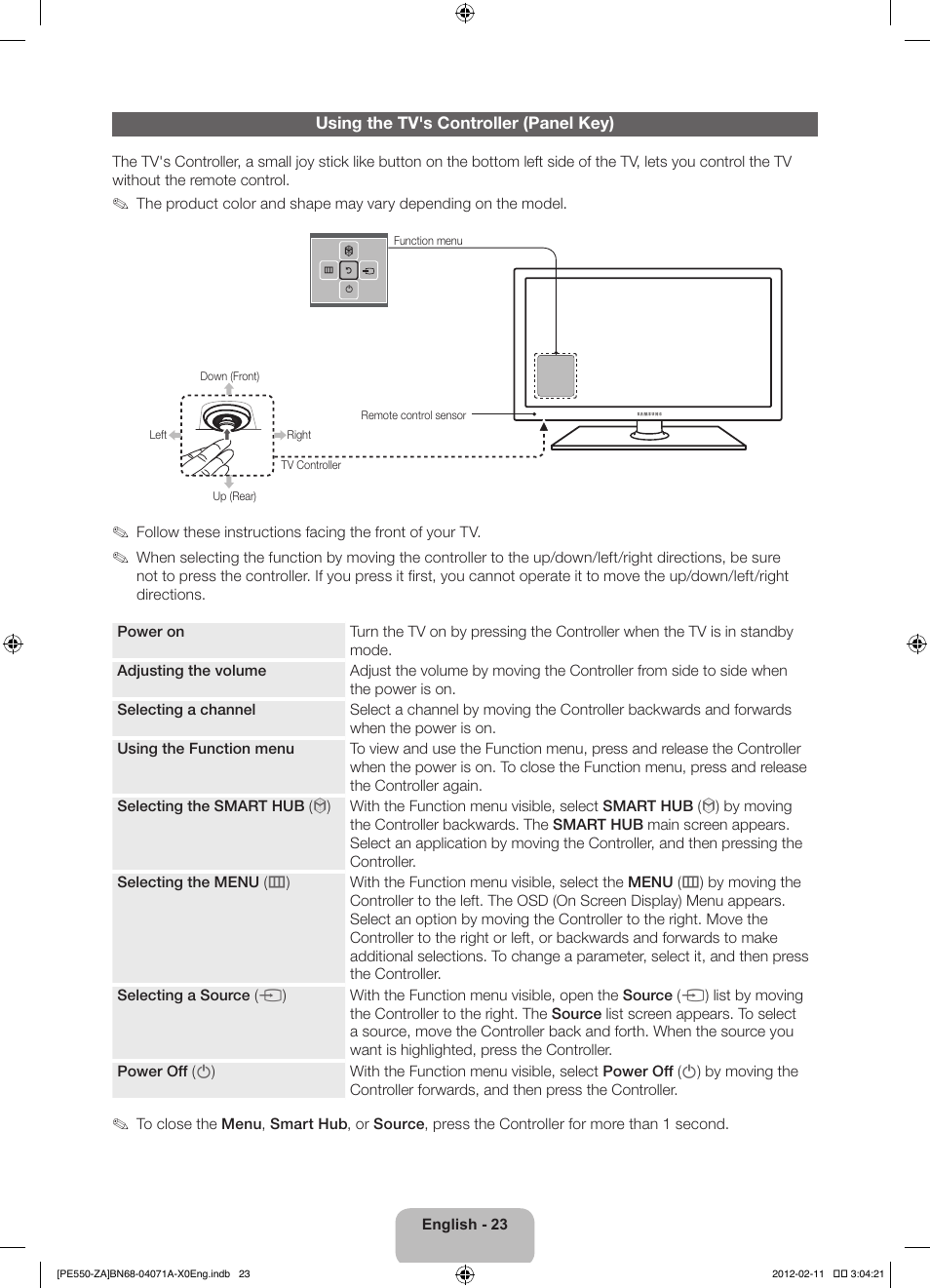 Samsung PN64E550D1FXZA User Manual | Page 23 / 38