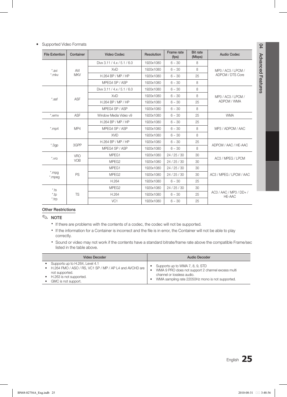 Samsung LN32C540F2DXZA User Manual | Page 25 / 41