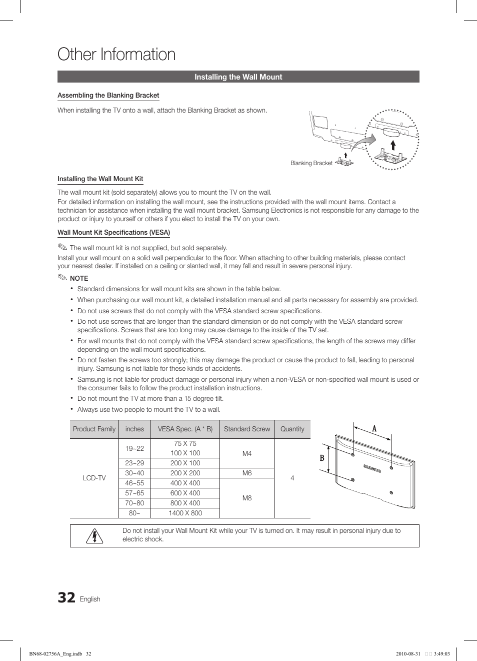 Other information | Samsung LN32C540F2DXZA User Manual | Page 32 / 41
