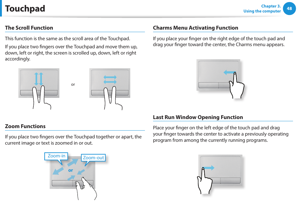 Touchpad | Samsung NP270E5J-K01US User Manual | Page 49 / 131