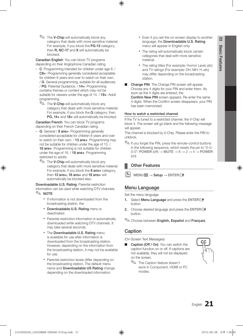 Samsung UN55C5000QFXZA User Manual | Page 21 / 54