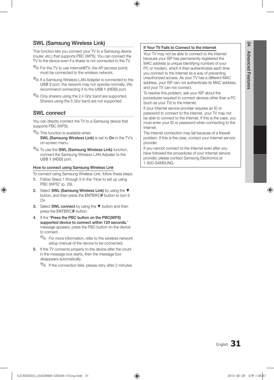 Samsung UN55C5000QFXZA User Manual | Page 31 / 54