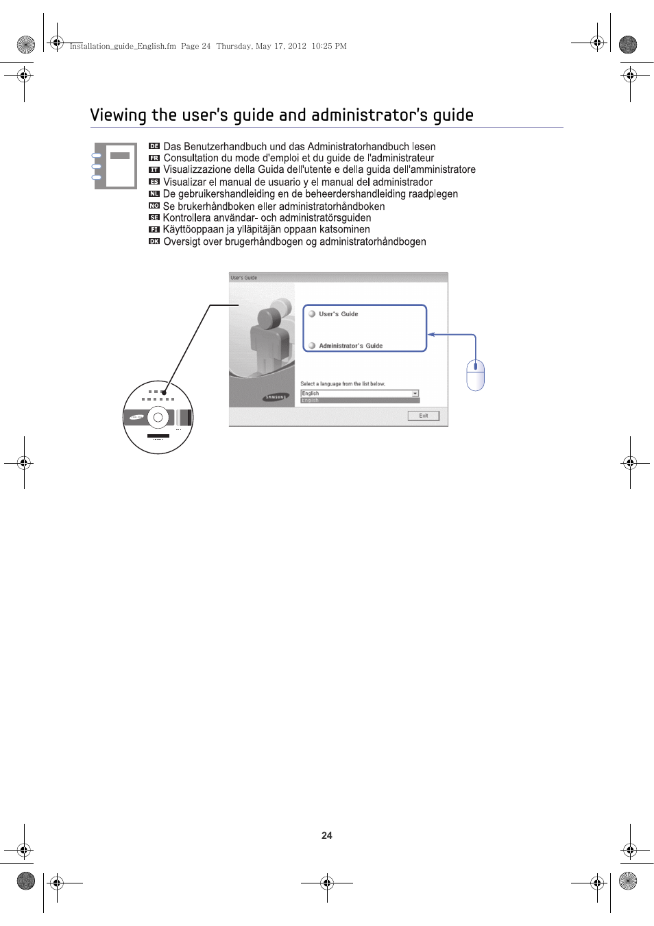 Viewing the user’s guide and administrator’s guide | Samsung CLX-9301NA-XAA User Manual | Page 25 / 26