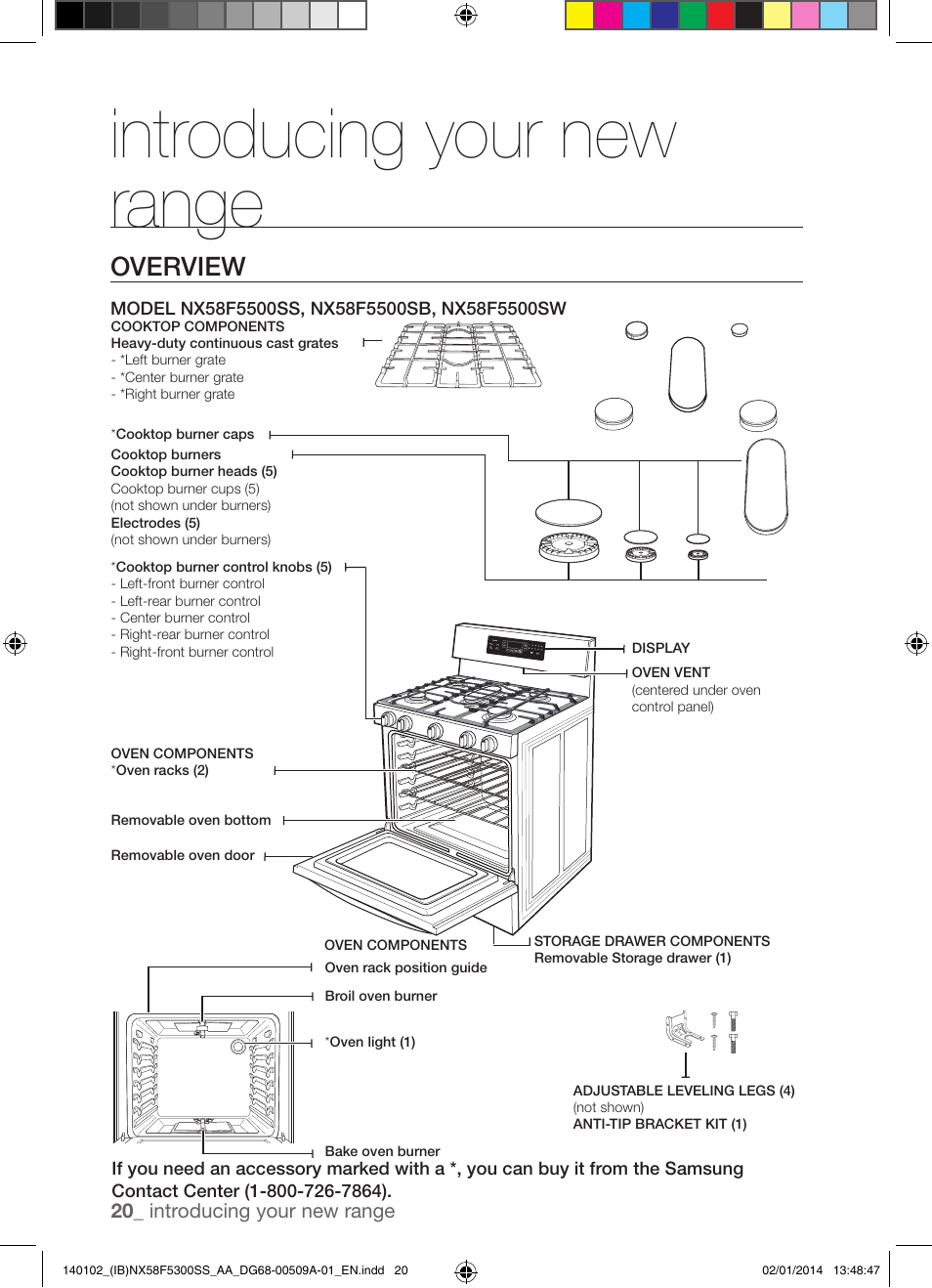 Introducing your new range, Overview | Samsung NX58F5300SS-AA User Manual | Page 20 / 76