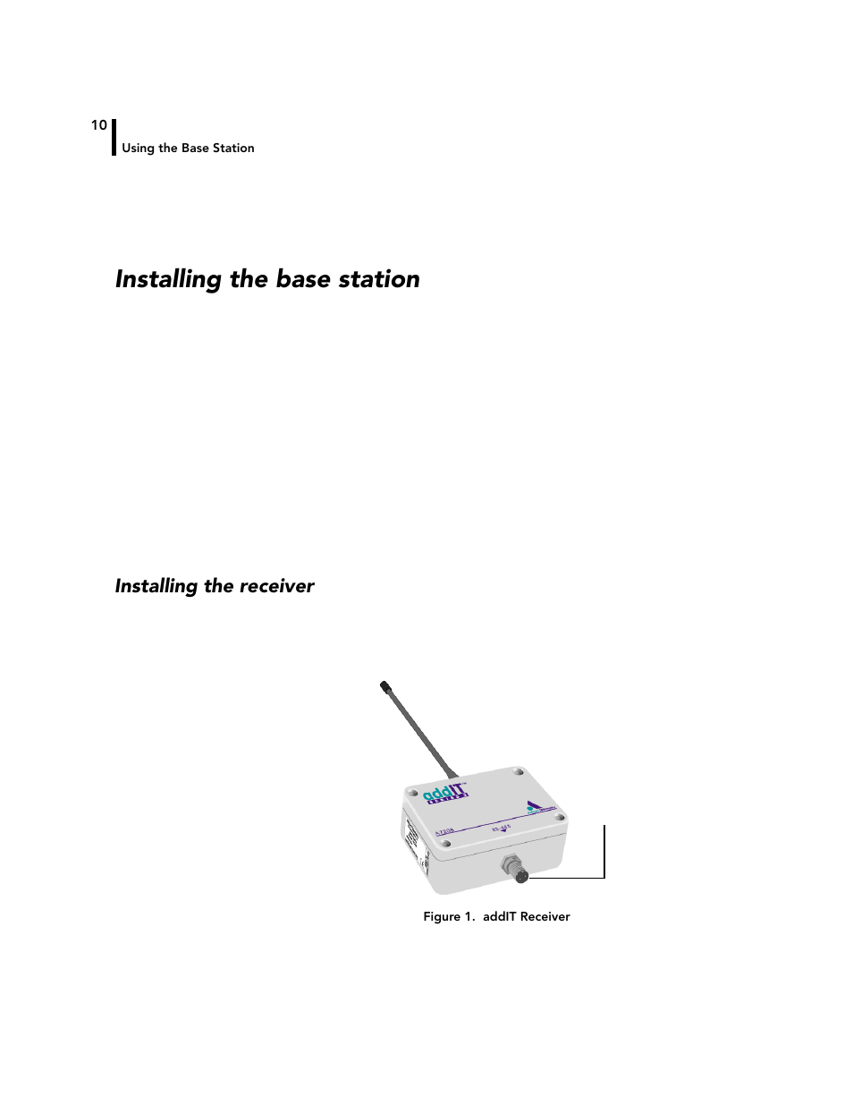Installing the base station, Installing the receiver | Adcon A720 User Manual | Page 10 / 66