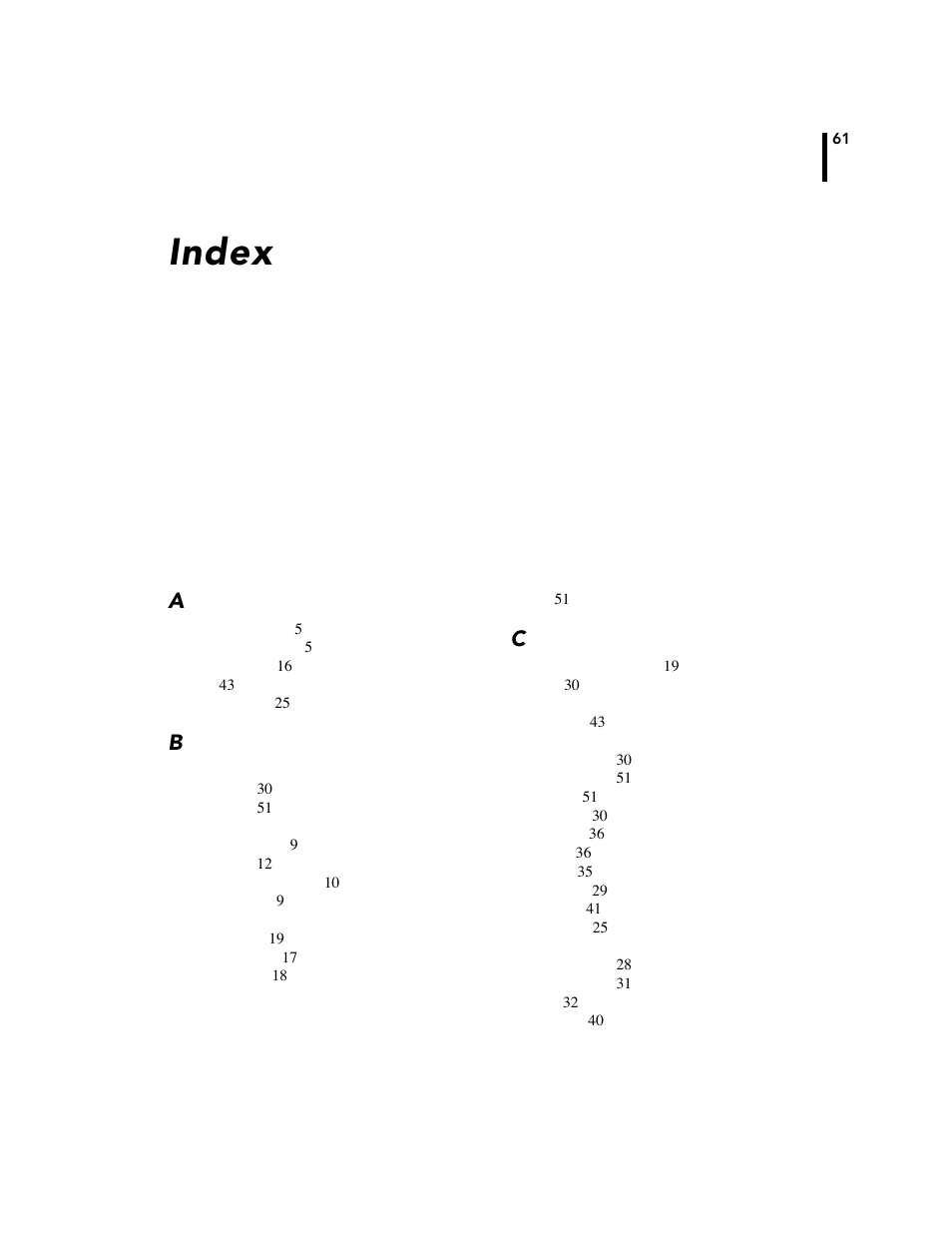 Index | Adcon A720 User Manual | Page 61 / 66