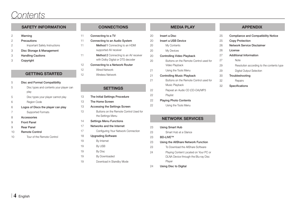 Samsung BD-E5700-ZA User Manual | Page 4 / 34