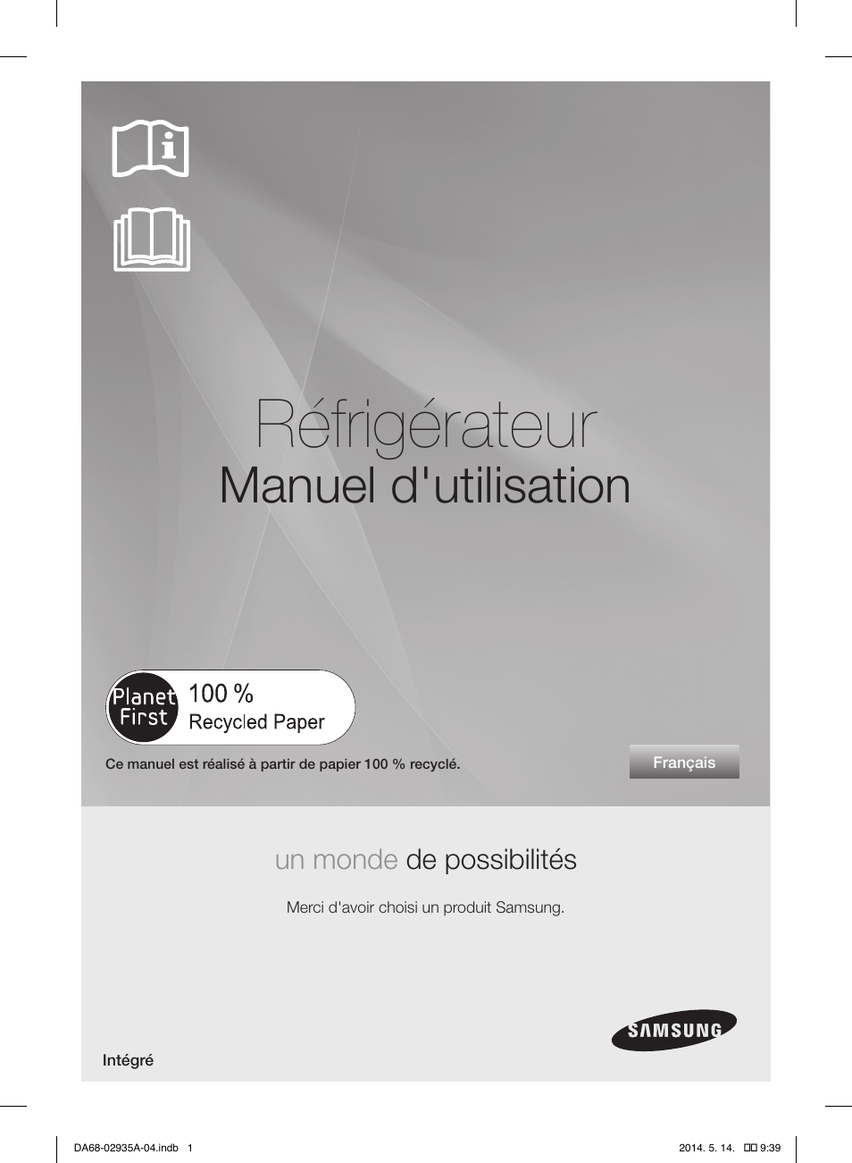 Réfrigérateur, Manuel d'utilisation | Samsung RS27FDBTNSR-AA User Manual | Page 107 / 312