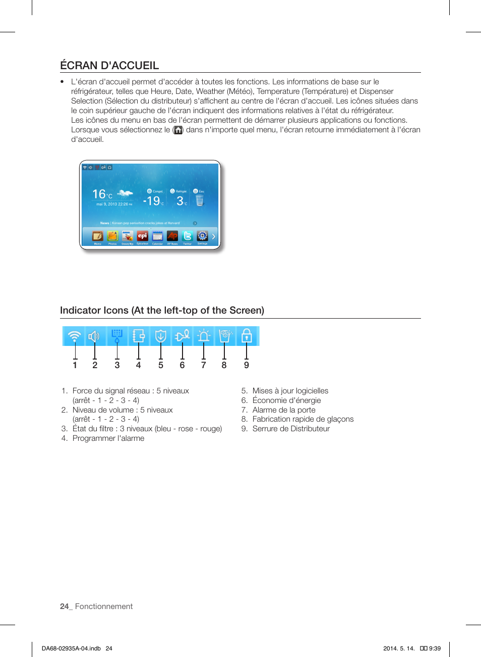 Écran d'accueil | Samsung RS27FDBTNSR-AA User Manual | Page 130 / 312