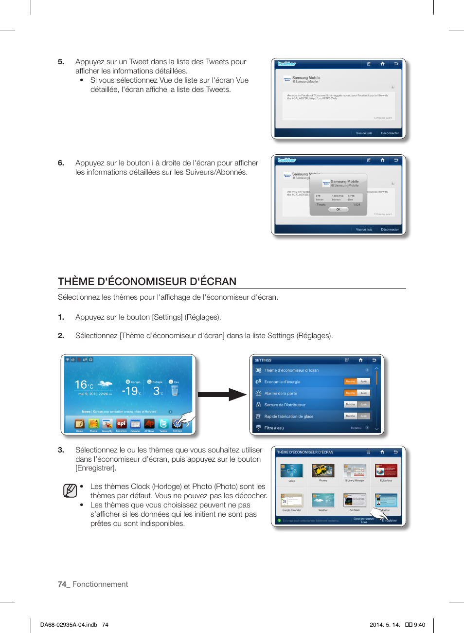 Thème d'économiseur d'écran | Samsung RS27FDBTNSR-AA User Manual | Page 180 / 312