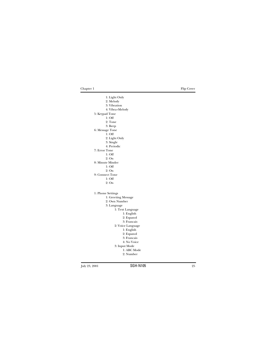 Samsung SGH-N105GV-XAR User Manual | Page 25 / 130