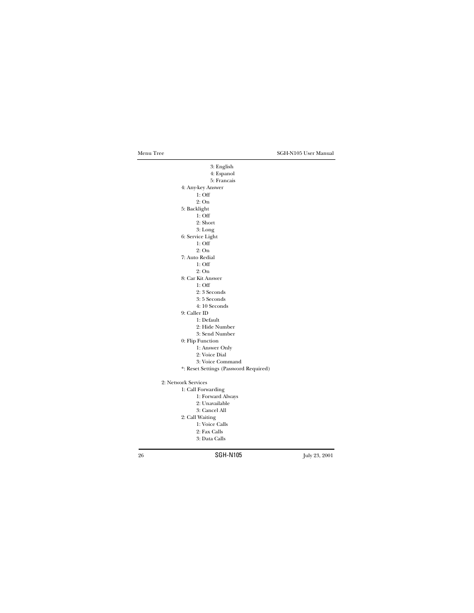 Samsung SGH-N105GV-XAR User Manual | Page 26 / 130