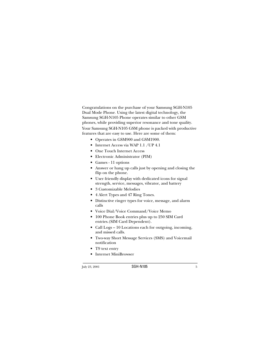 Samsung SGH-N105GV-XAR User Manual | Page 5 / 130